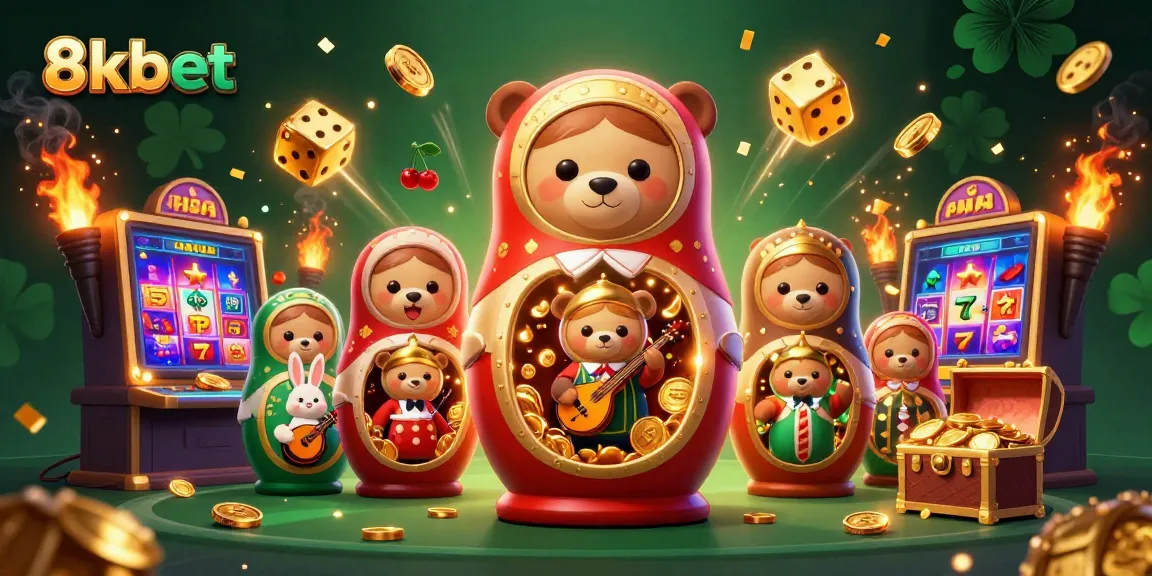 Experience the excitement of 8kbet with diverse casino characters and vibrant gaming elements.