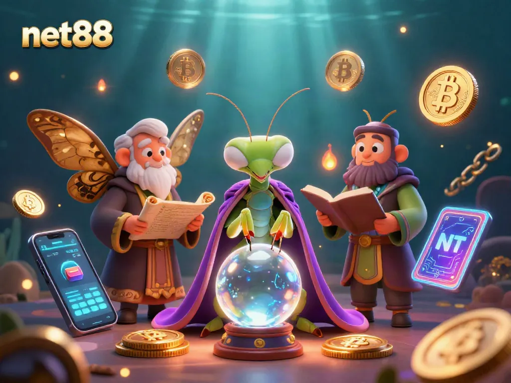 Experience thrilling gameplay and betting at net88 with vibrant characters and crypto elements.