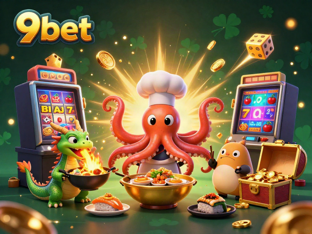 Experience exciting gaming with 9bet's dynamic slot machines and colorful characters.