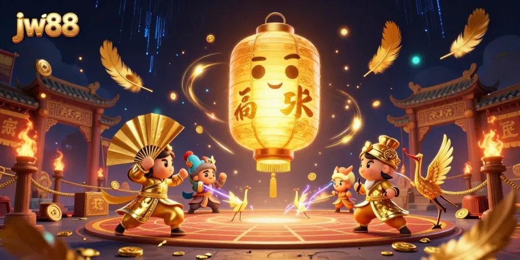 Engage in thrilling gameplay at jw88's vibrant night market casino with animated spirits and dynamic elements.