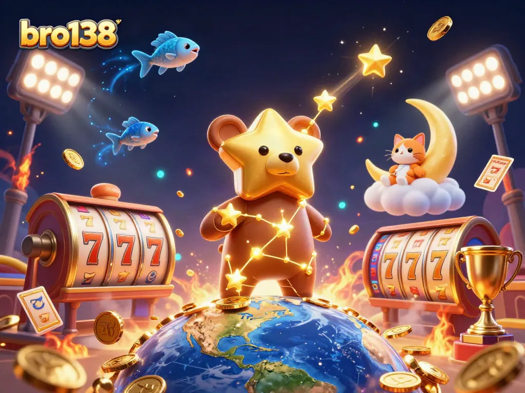 Experience thrilling wins at bro138 with vibrant casino elements and captivating characters!