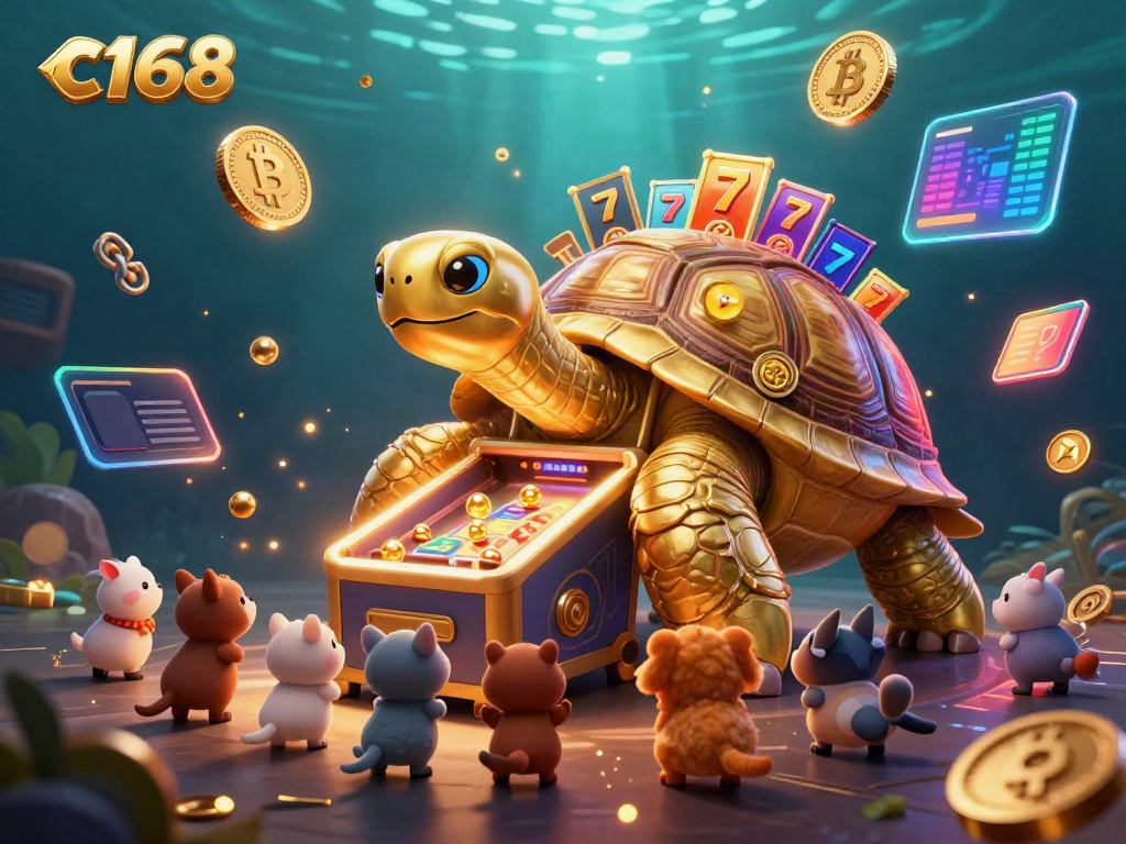 Experience thrilling gameplay with the vibrant c168 casino scene featuring a dazzling pinball tortoise.