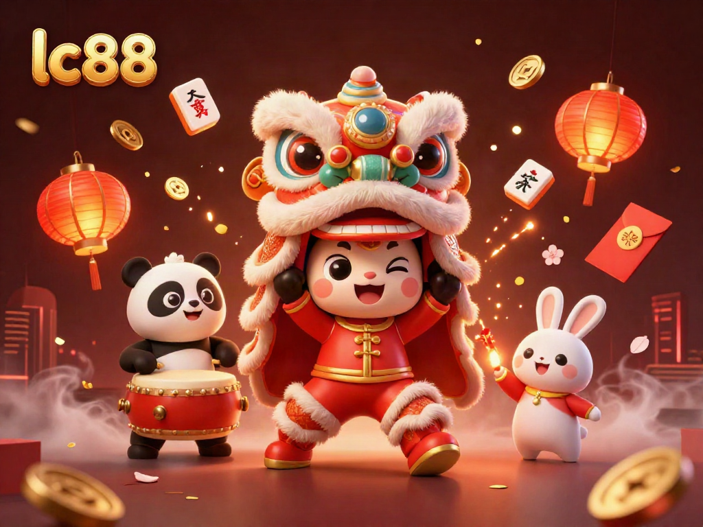 Experience the excitement of lc88 with vibrant characters in a festive casino scene.