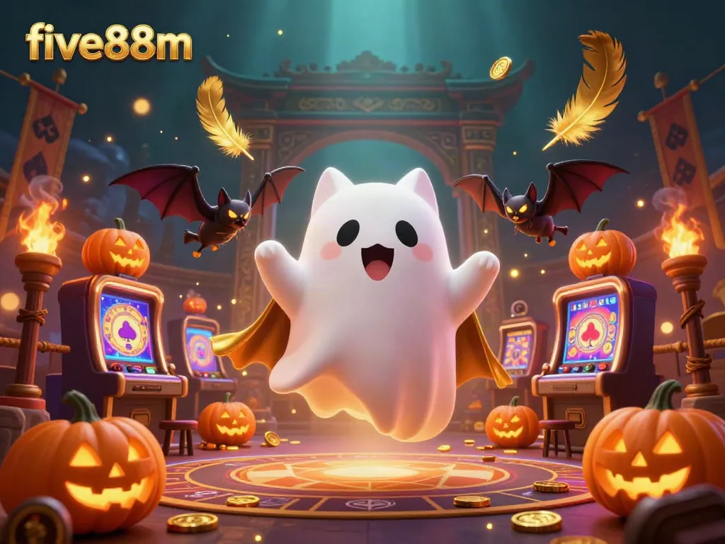 Experience thrilling gameplay with five88m in a vibrant casino scene featuring enchanting characters and golden rewards.