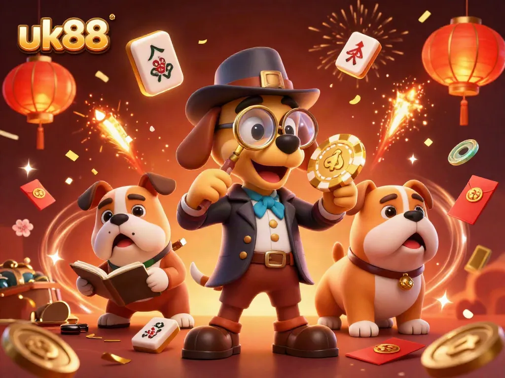 Join the excitement at uk88 with treasure clues and festive gambling elements in a dazzling 3D illustration.
