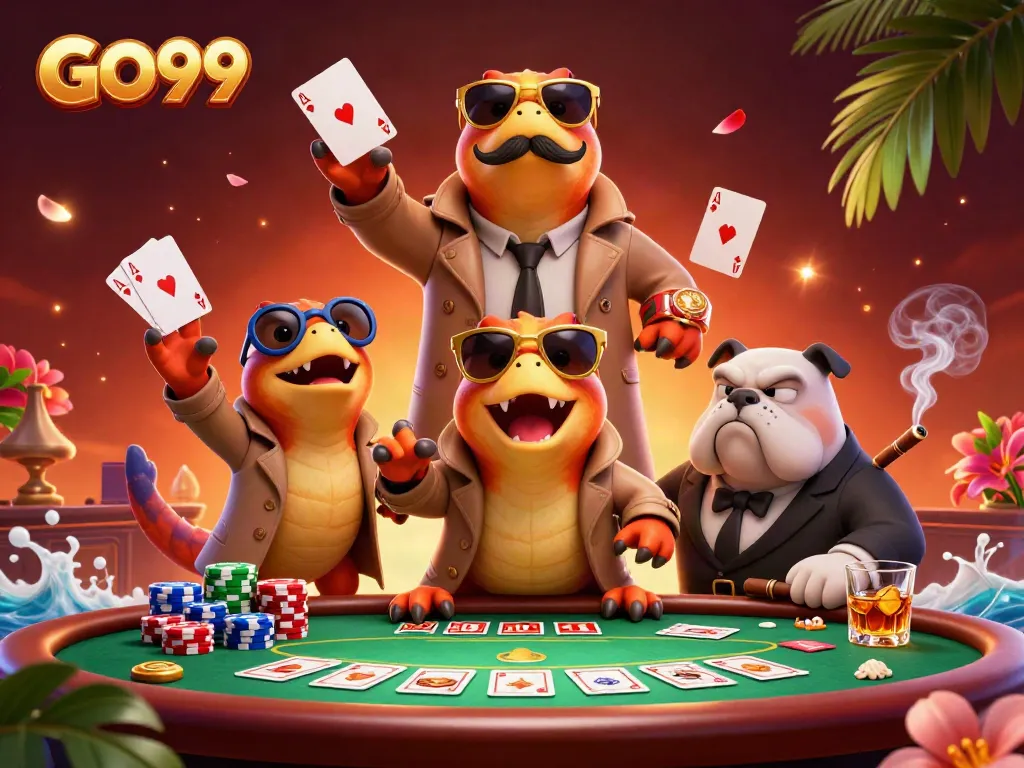 Experience the vibrant GO99 casino adventure with raptors and poker action!