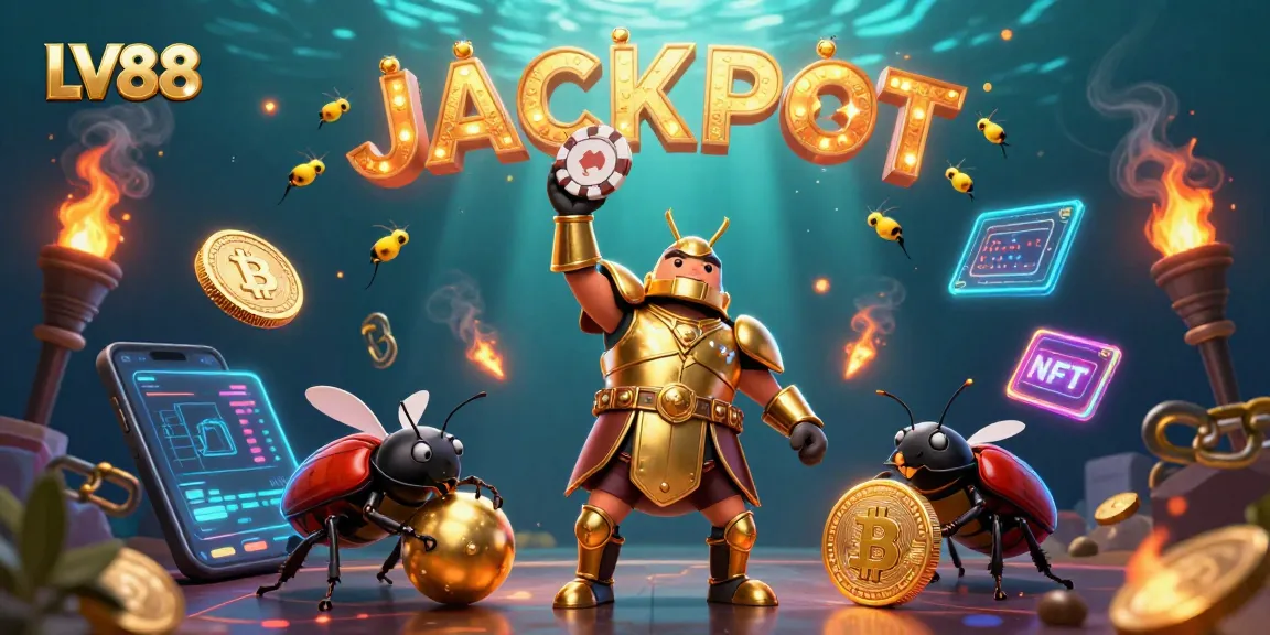 Experience the thrilling LV88 casino adventure with vibrant characters and jackpot elements.