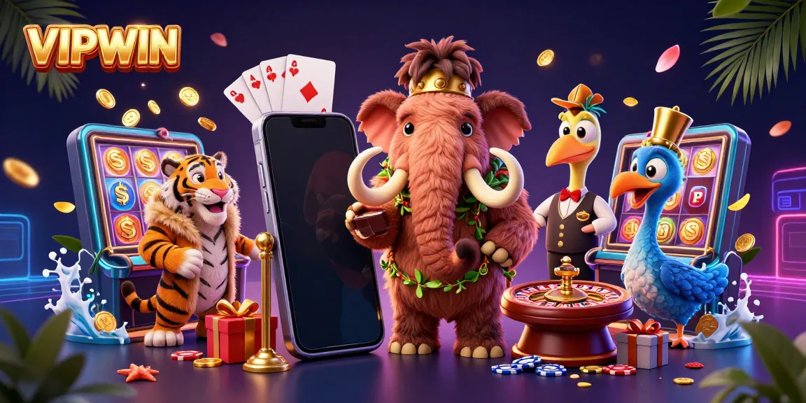 Experience VIPWIN's thrilling casino vibes with dynamic characters and exciting game elements.