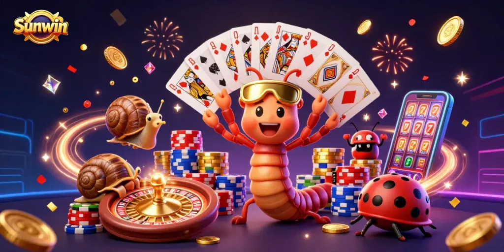Spin and win with Sunwin's engaging casino scene featuring vibrant characters and thrilling gameplay.