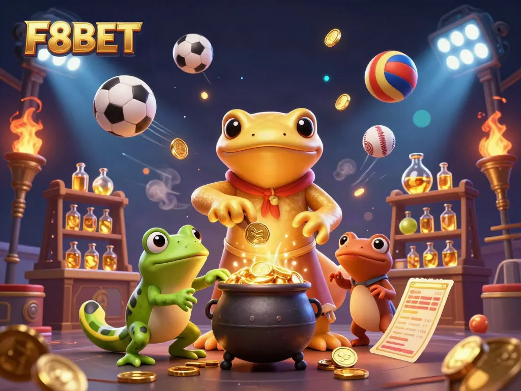 Win big at F8BET with enchanting alchemist and rich gaming elements in this mystical scene.
