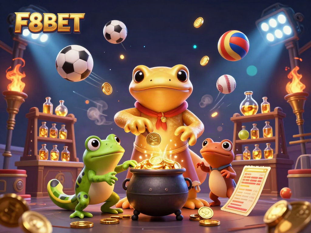 Win big at F8BET with enchanting alchemist and rich gaming elements in this mystical scene.