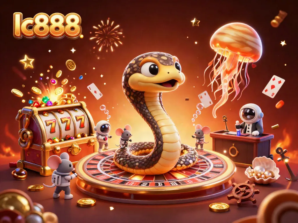 Experience the excitement of lc888 as astronaut mice bet on a cosmic roulette wheel with vibrant game elements.
