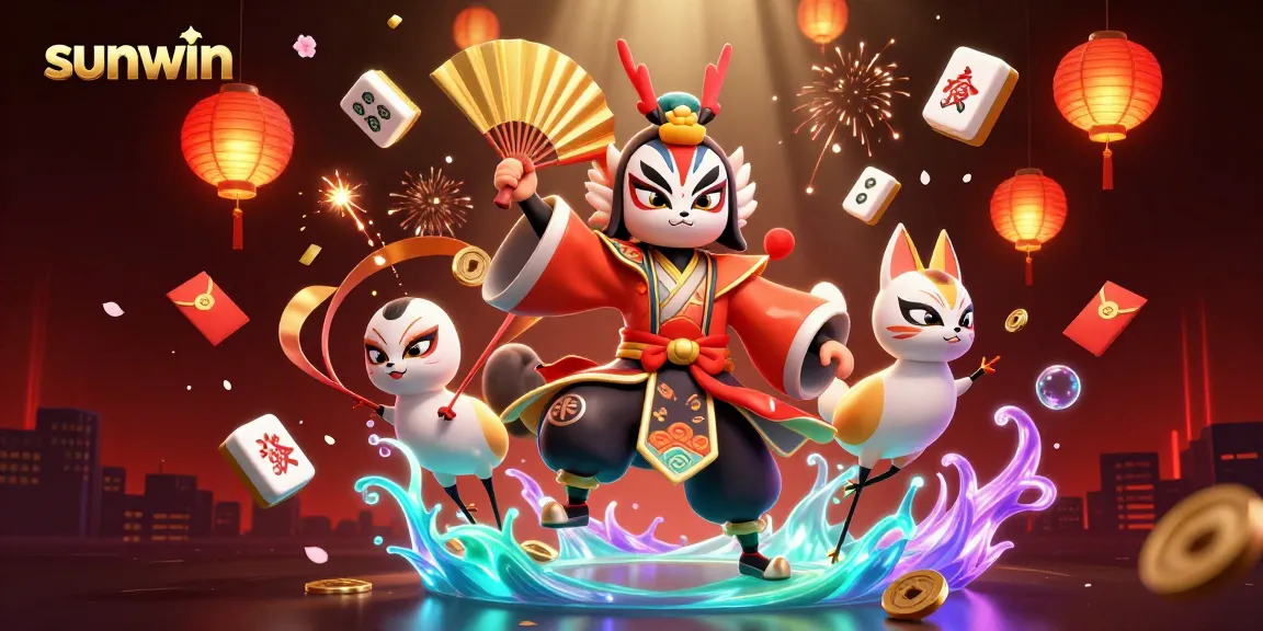 Experience thrilling gaming adventures at sunwin with vibrant characters and lively elements in an immersive casino scene.