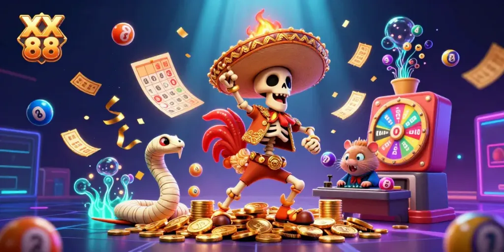 Engage with the thrill of XX 88 and immerse yourself in a vibrant casino scene filled with colorful elements.