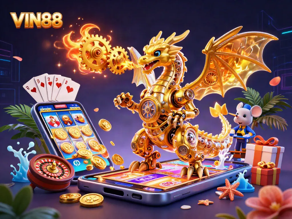 Engage with VIN88’s exciting online slot gaming experience featuring dynamic visuals and vibrant elements.