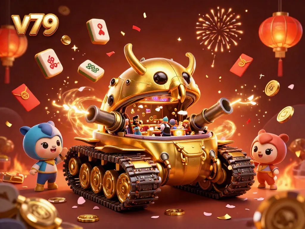 Engage in thrilling gameplay at v79, experiencing a vibrant casino scene filled with excitement and fortune.