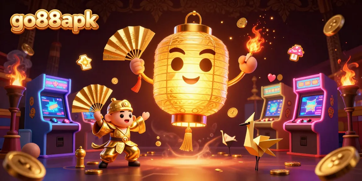 Experience exhilarating gameplay with go88apk at a vibrant online casino showcasing golden lantern spirits.