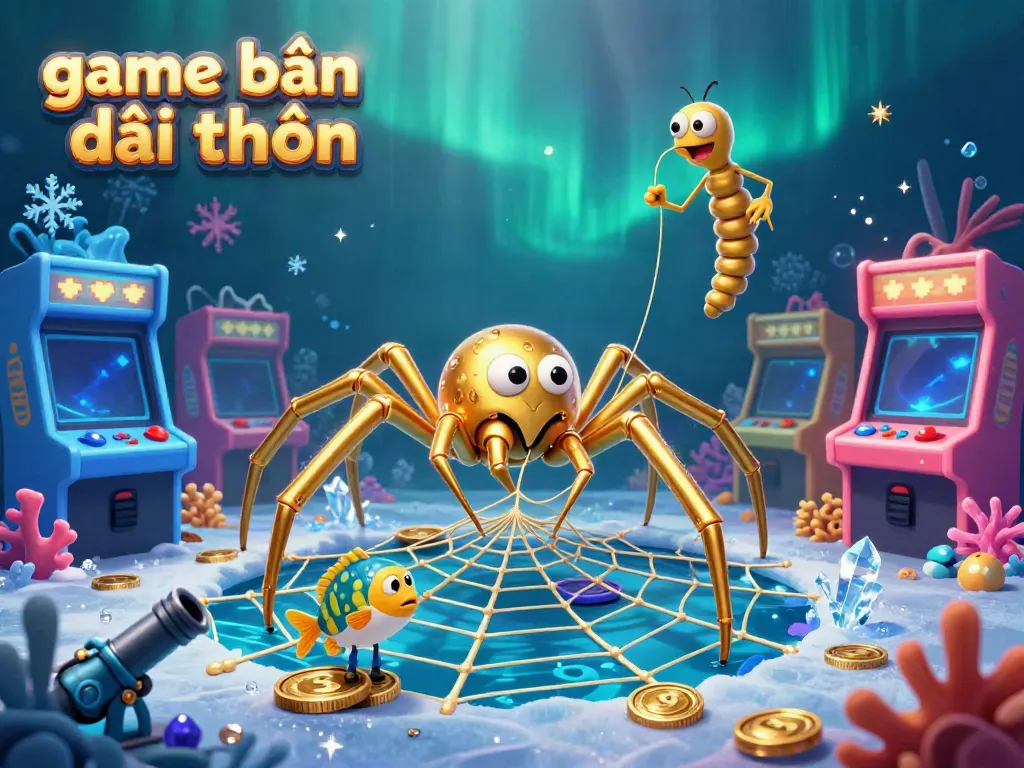 Experience the thrill of game bắn cá đổi thưởng with a vibrant underwater scene featuring unique 3D characters and gaming elements.