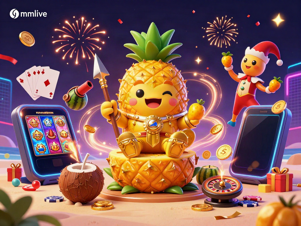 Engage with vibrant mmlive cinematic gaming scene, featuring lively characters and slot games.