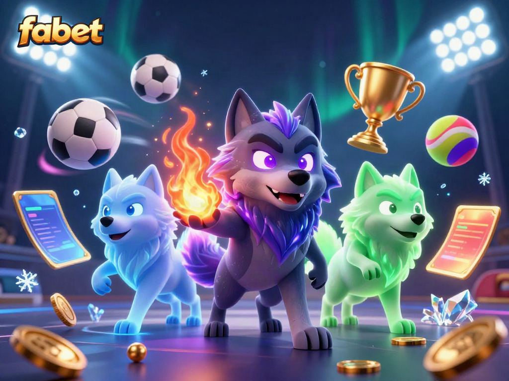 Fabet offers immersive sports betting experiences illustrated by dynamic scenes of gaming excitement.