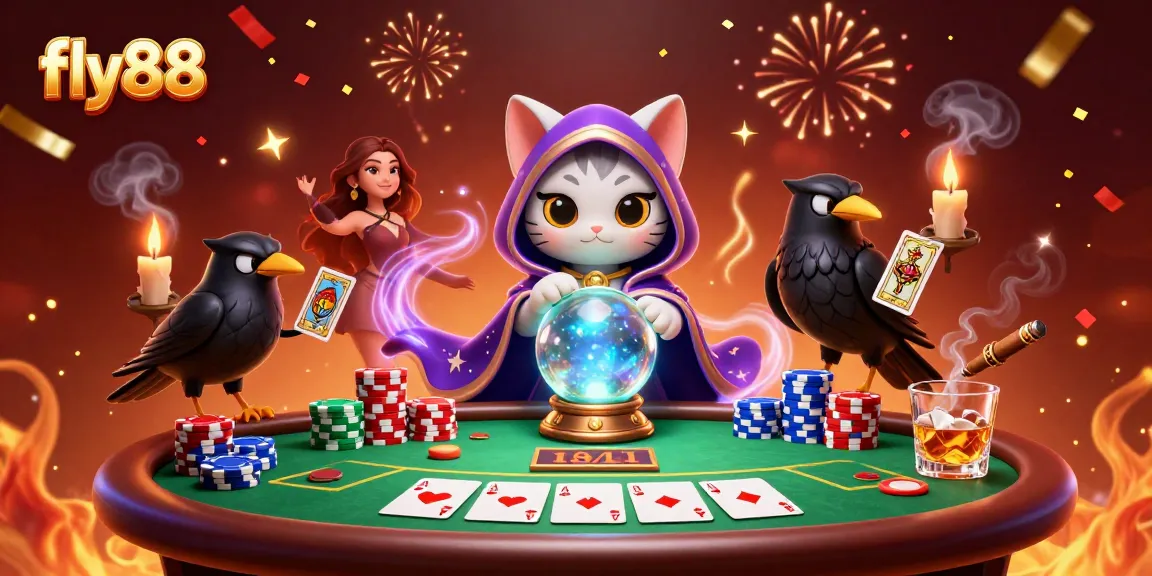Engage with fly88's dynamic poker scene featuring mystical elements and vibrant casino culture.