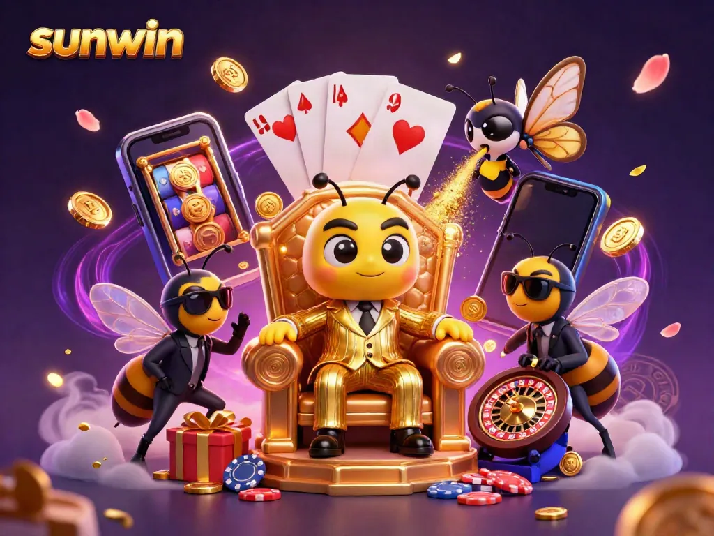 Experience thrilling gameplay with sunwin's vibrant casino elements in this dynamic 3D scene.