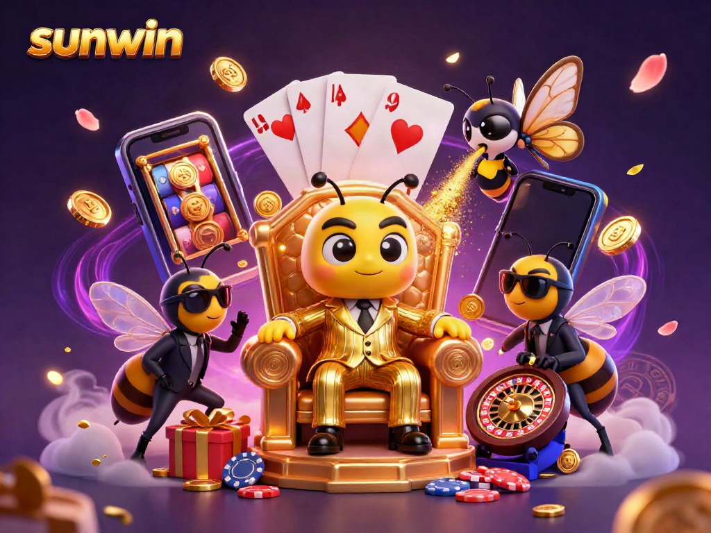 Experience thrilling gameplay with sunwin's vibrant casino elements in this dynamic 3D scene.
