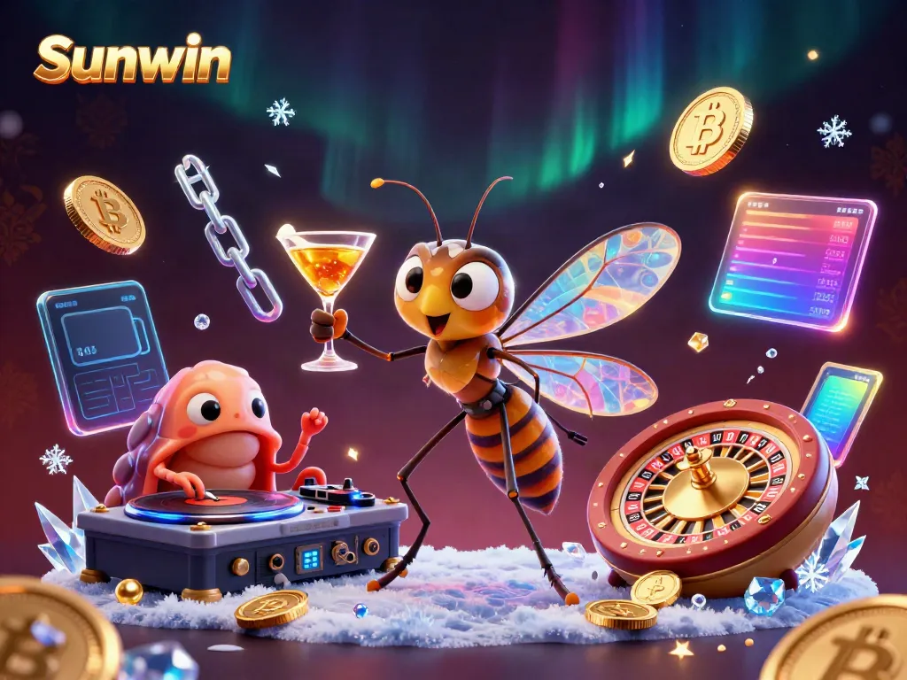 Engage in the thrilling world of Sunwin with lively casino characters and vibrant game elements.