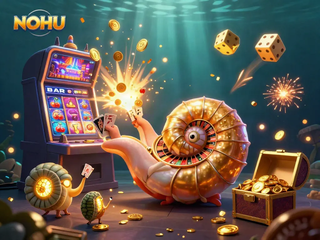 Experience thrilling wins at NOHU with dynamic slot machines, golden nautilus, and exciting casino elements.