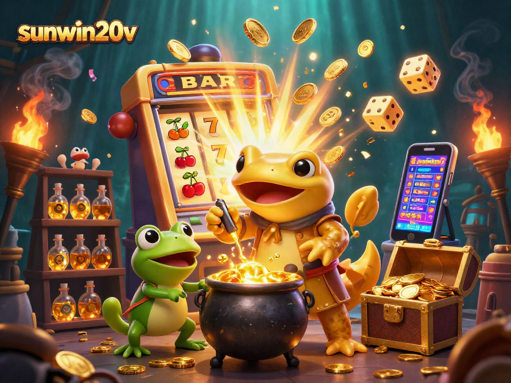 Engage with the magic of sunwin20v as a golden salamander transforms metals into casino riches.