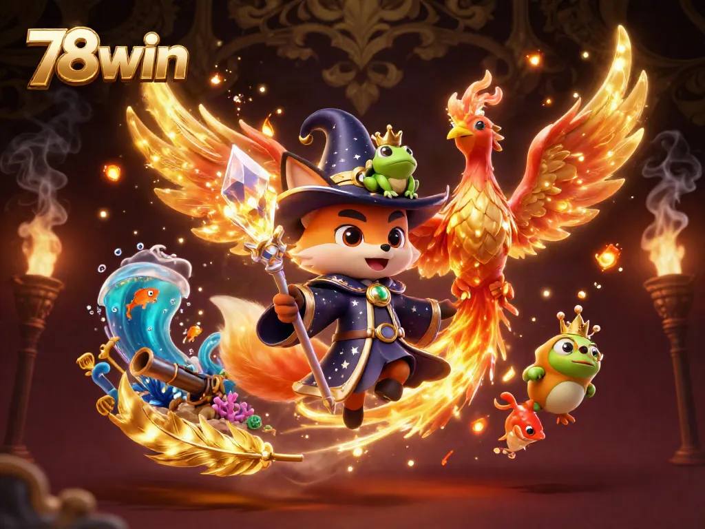 Engage in exciting fish shooting gameplay featuring 78win with mystical characters and vibrant underwater elements.