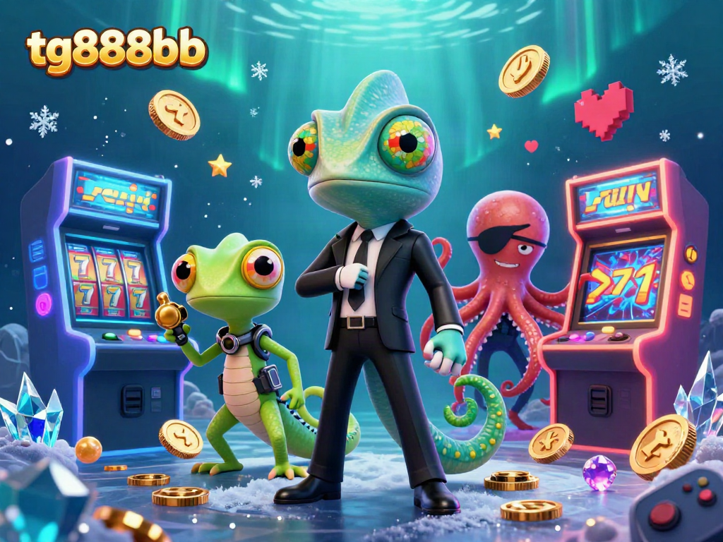 Experience exciting gameplay with tg888bb's dynamic casino scene featuring colorful characters and vibrant game elements.