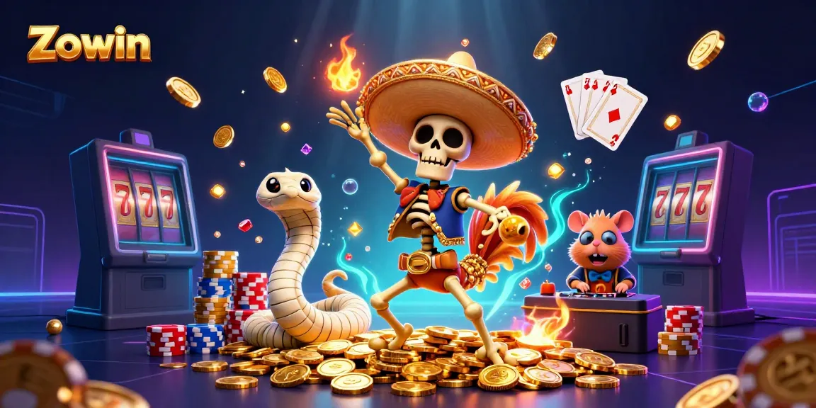 Zowin brings excitement to players enjoying victory with a 3D vibrant casino celebration scene.