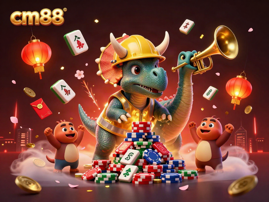 Experience thrilling gameplay at cm88 while celebrating with golden poker chips and festive elements.
