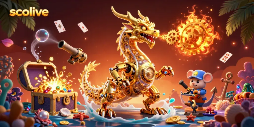 Socolive delivers an exciting gaming experience through breathtaking 3D illustrations showcasing gaming elements and characters.