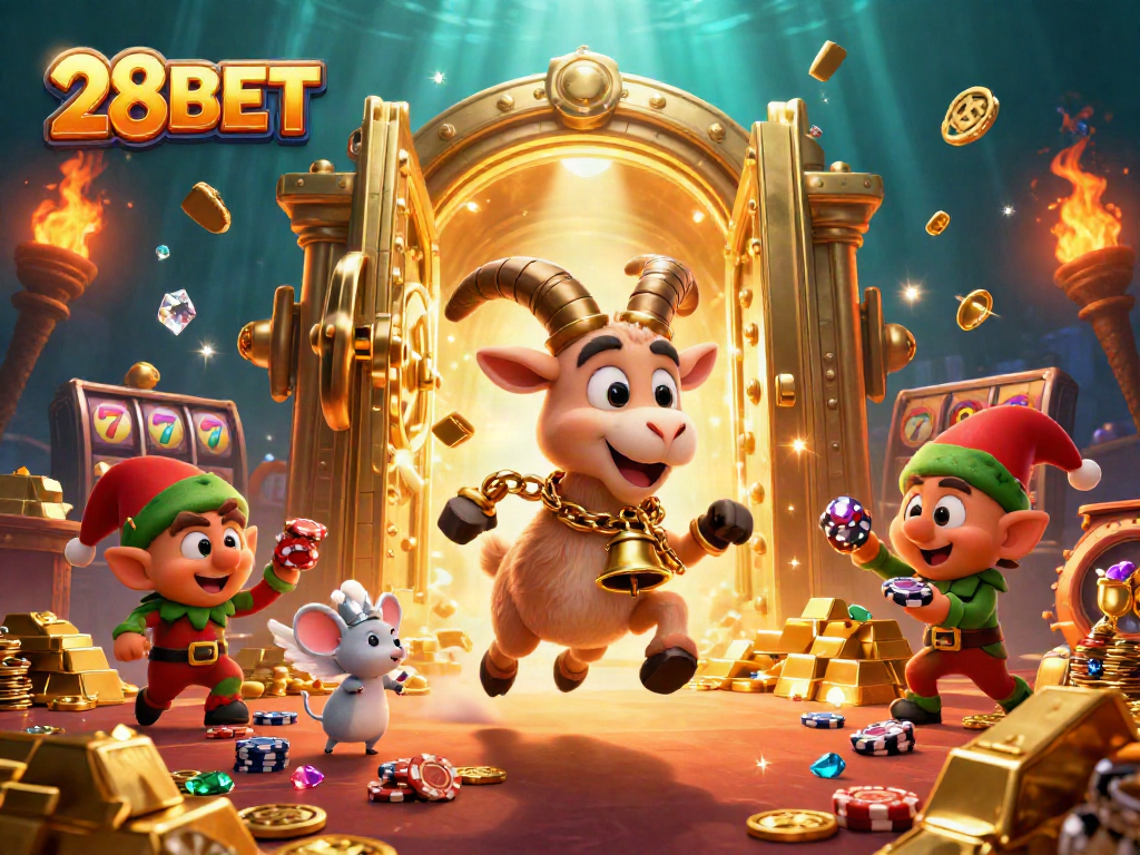 Engage in magical casino adventures at 28BET with Krampus, an orderly angel mouse, and mischievous gremlins.