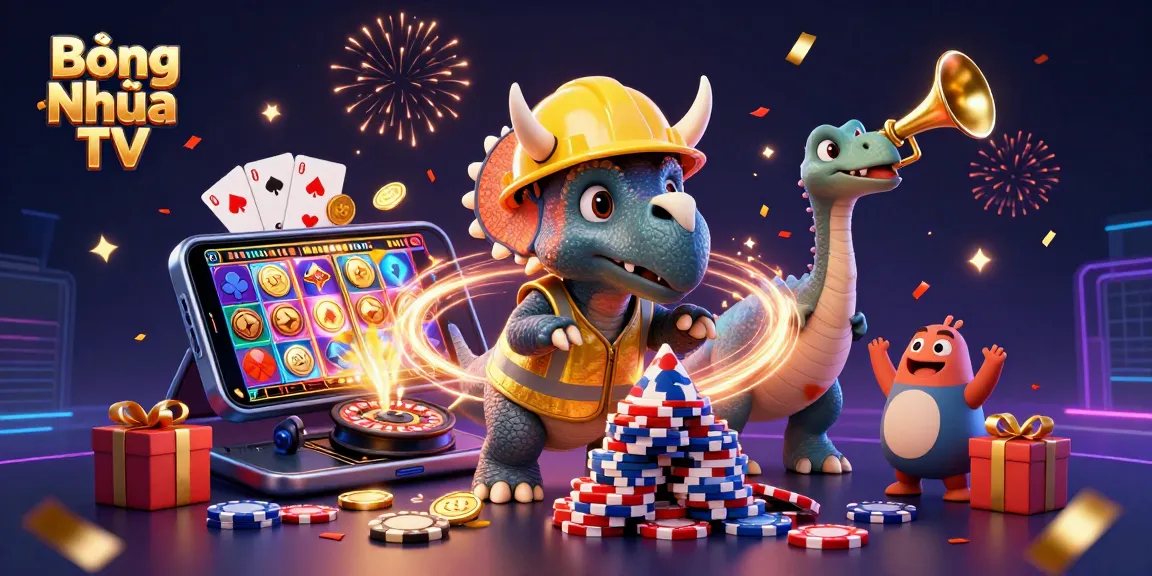 Bóng Nhựa TV engages gamblers with thrilling slot games, vibrant celebrations, and 3D cartoon characters.