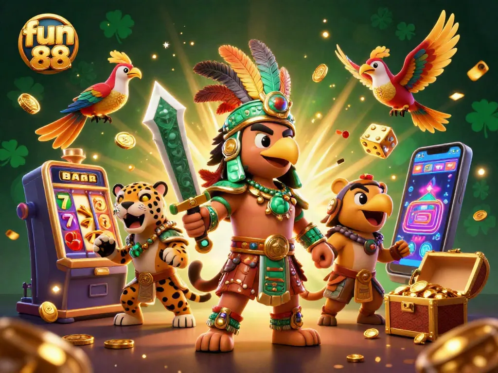 Experience the excitement of fun 88 with slot machines and casino warriors, creating a thrilling online betting atmosphere.