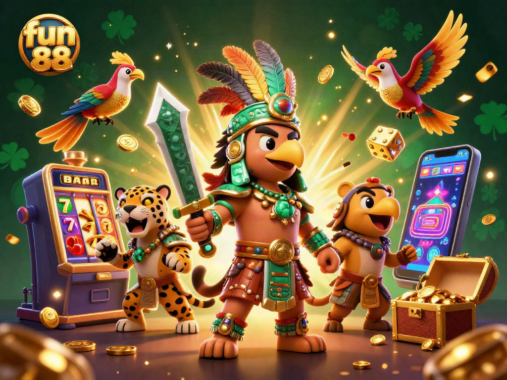 Experience the excitement of fun 88 with slot machines and casino warriors, creating a thrilling online betting atmosphere.