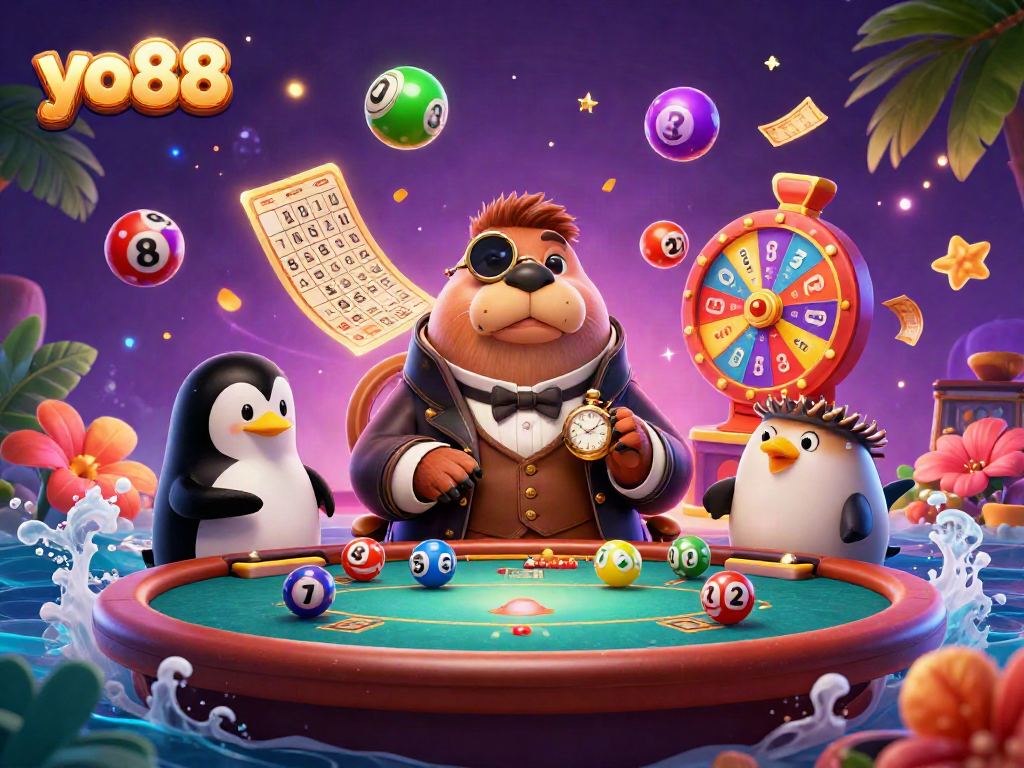 Experience thrilling gameplay at yo88 with a jolly walrus, a penguin dealer, and a bluffing pufferfish at the poker table.