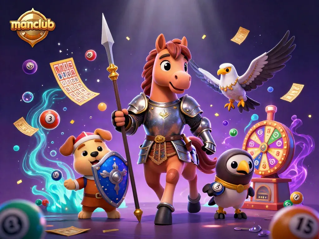 Experience the excitement of manclub with vibrant lottery balls and dynamic gaming elements in action.