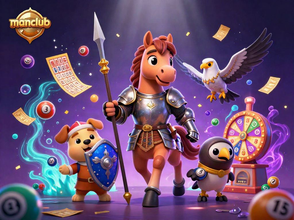 Experience the excitement of manclub with vibrant lottery balls and dynamic gaming elements in action.