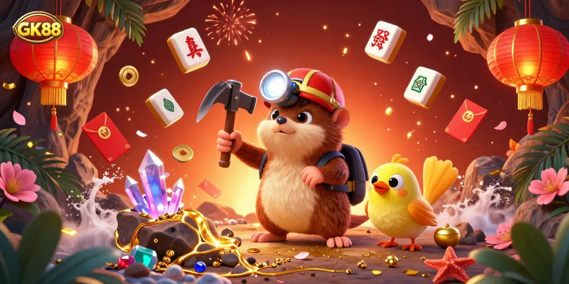 Experience adventurous gameplay with GK88 as a treasure hunter mole discovers gems in a vibrant, dynamic scene.