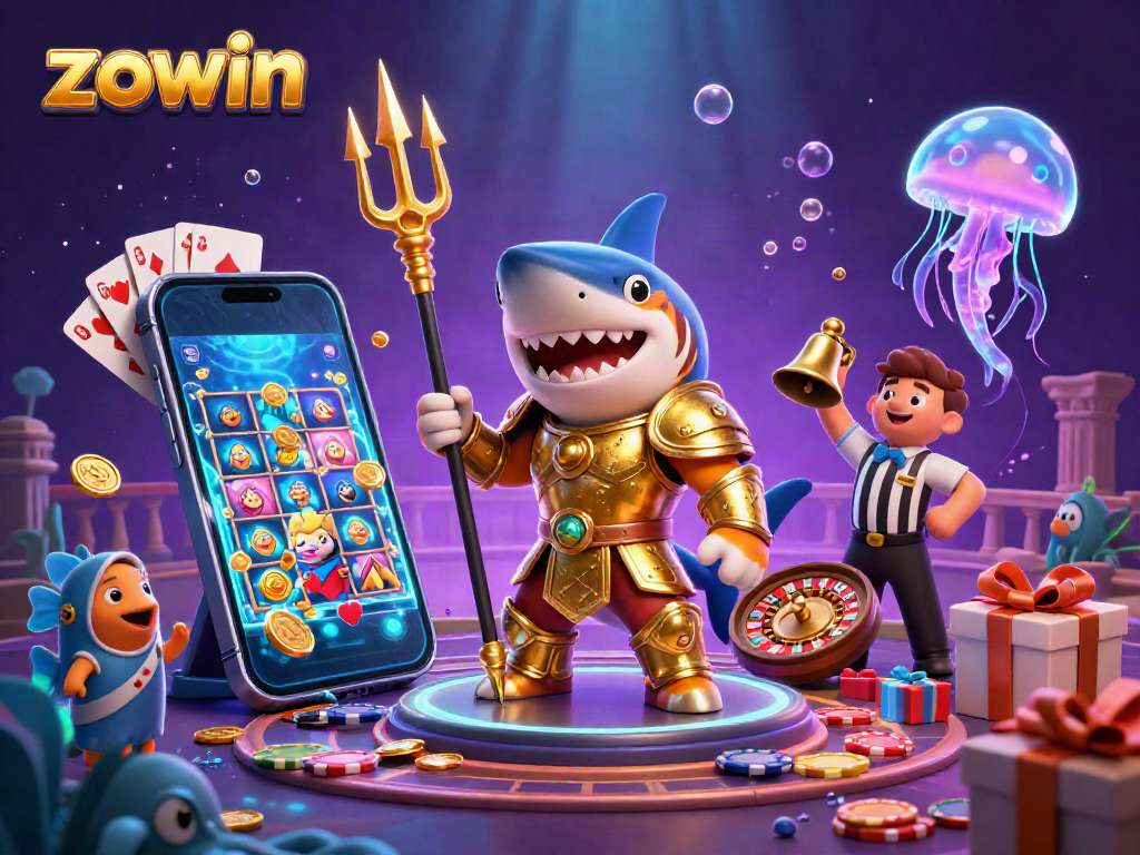 Zowin offers excitement with an underwater gambling theme combining gaming elements in a vibrant, action-packed scene.