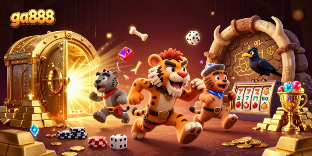 Play exciting games at ga888 with immersive cartoon visuals and dynamic casino elements.