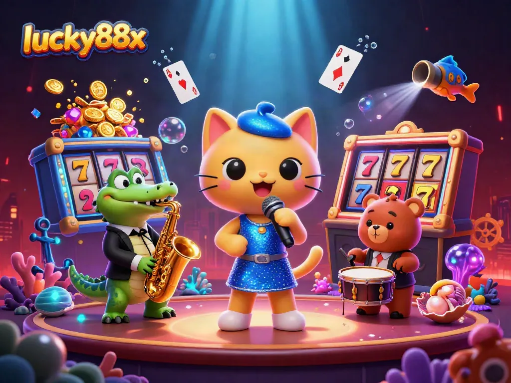 Engage with lucky88x through vibrant slot games, highlighting jackpot wins and casino fun.