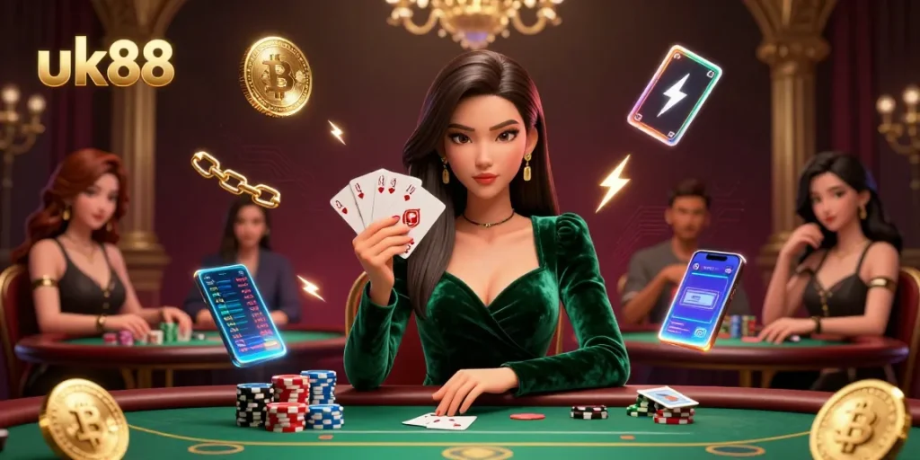 Place bets at UK88 casino to win big with immersive poker action and vibrant gaming atmosphere.