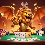Engage with OK9 and the thrilling world of casino gaming featuring poker elements and a roaring chimera.