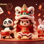 Experience the thrill of keonhacai55chuan in this vibrant 3D illustration of festive gambling elements.