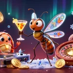 Engage with exhilarating sv66 games at the casino featuring dazzling mascot and vibrant elements.